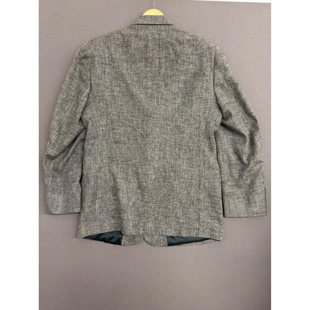 TravelSmith Mens Blazer Sport Coat Gray Black Textured 2 Button Lined 40 R 2757
